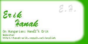 erik hanak business card